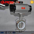 PTFE 1 inch wafer type butterfly valves with pneumatic actuator